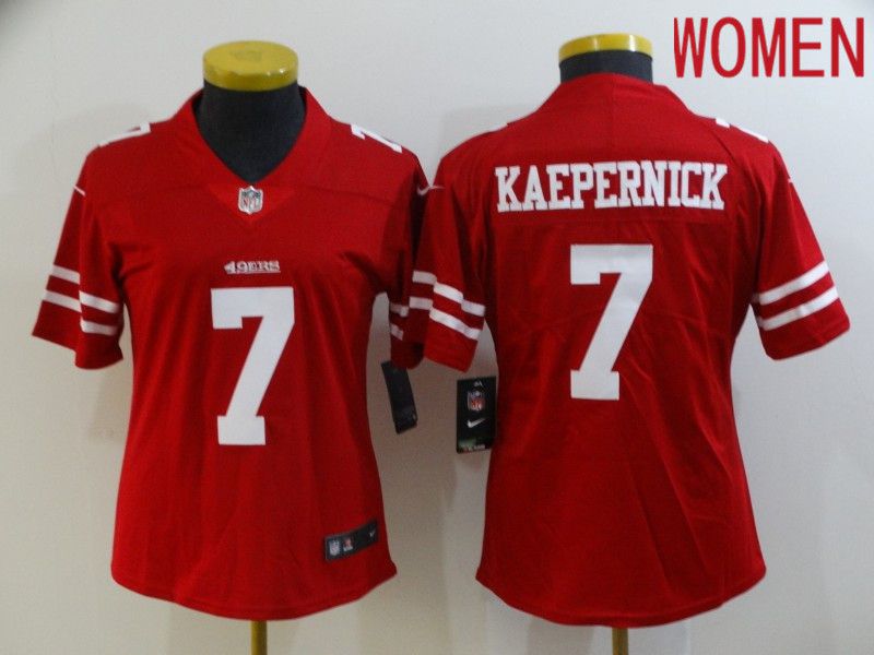 Women San Francisco 49ers #7 Kaepernick Red Nike Vapor Untouchable Limited 2020 NFL Nike Jerseys